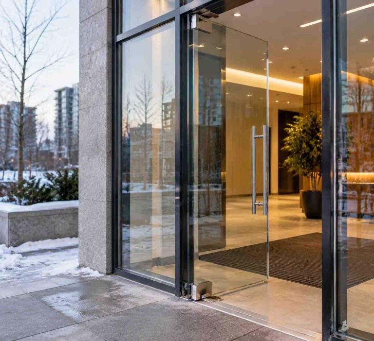 Commercial Glass Entrance Door Repair Detail